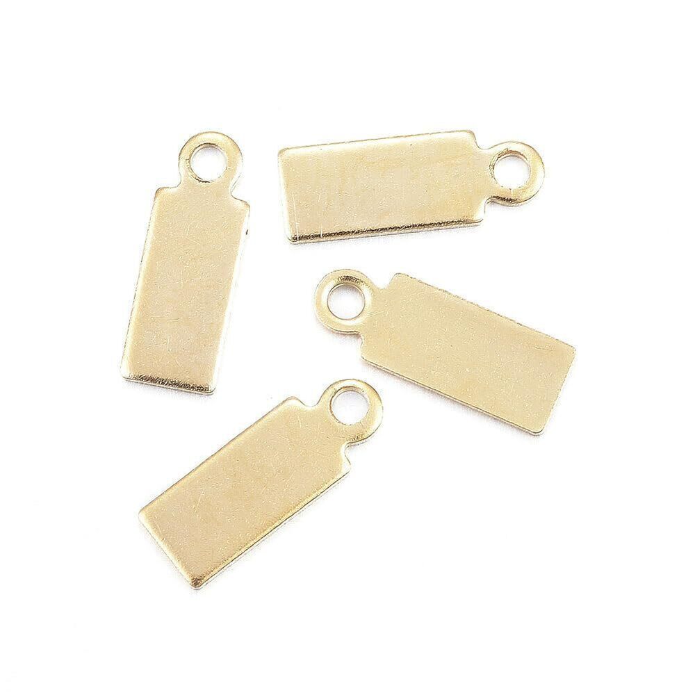 6553 Beadthoven 100pcs Stainless Steel Rectangle Charms Stamping Blank Tag